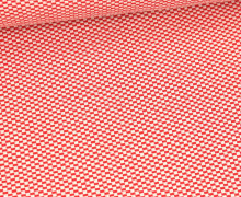 Bio-Elastic Minijacquard Jersey - 3D - Chess Board Knit - Wonderland - Hamburger Liebe - Warmweiß/Rot
