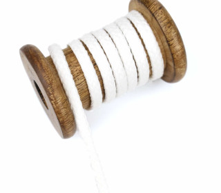 1m Hoodieband - Flachkordel - Kordel - Tencel - Uni - 6mm - Weiß
