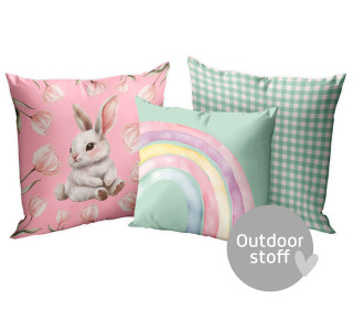 Kissenstoff - DIY - Kissen-Set - Lovely Bunnies - Outdoorstoff - abby and amy