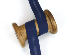 3 Meter Schrägband - Baumwolle - Nachtblau - Uni - 2cm x 3m - Zugeschnitten