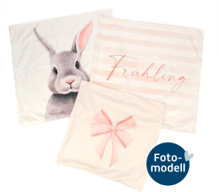 FOTOMODELL - Kissen-Set fertig genäht - Pastel Easter - Velvet - Ostern