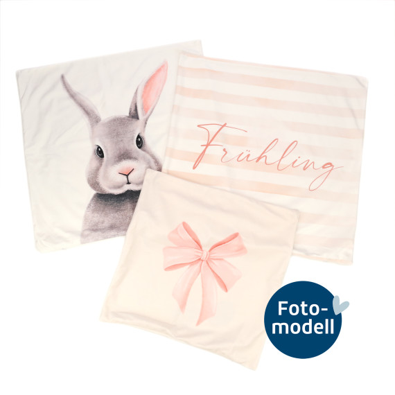 FOTOMODELL - Kissen-Set fertig genäht - Pastel Easter - Velvet - Ostern