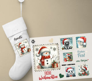 Onkel Bo's Bügelbilder - DIN A4 - Briefmarken - Frohe Weihnachten