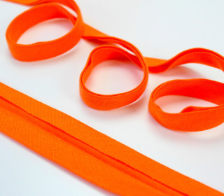 3 Meter elastisches Schrägband - 15mm - Jersey - Orange