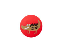 1 Polyesterknopf - Rund - 18mm - Öse - Kinder - Krokodil - Matt - Rot