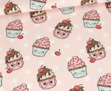 Sommersweat - Cupcake - Punkte - Pastellrosa - Bio Qualität - abby and me