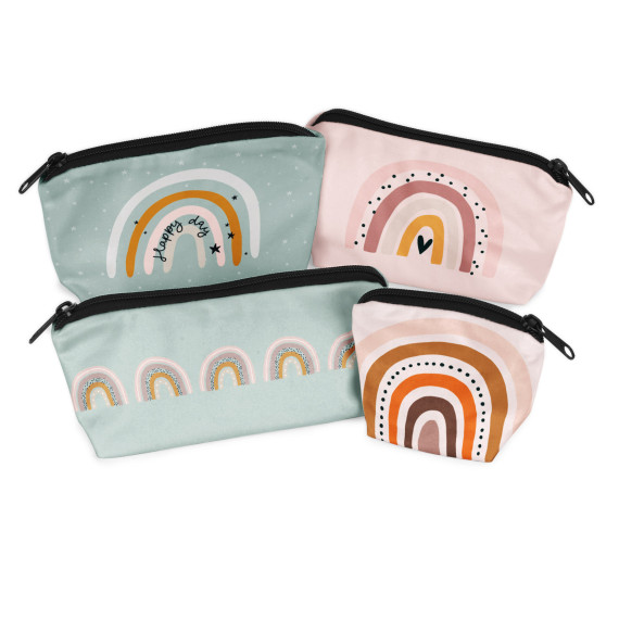 DIY-Nähset - Velvet - Knautschtaschen - 4 Täschchen - Natural Rainbows - abby and amy