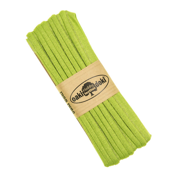 1,5 Meter Jersey Paspelband - 1,2cm x 1,5m - Zugeschnitten - oaki doki - Gelbgrün (448)