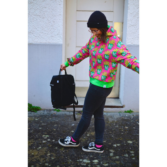 Bio-Sommersweat - French Terry - OMG Fries - Classics - Pink - Hamburger Liebe