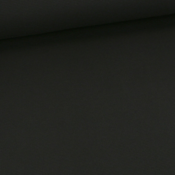 Waffelstrick-Jersey - Feine Struktur - 315g - Uni - Schwarz