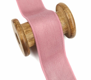 1m Gummiband - Uni - Leicht Schimmernd - 40mm - Altrosa