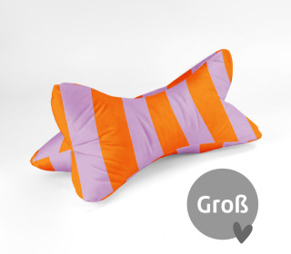 DIY-Nähset - Leseknochen - Groß - Just Stripes! - Flieder/Orange - Velvet - abby and amy