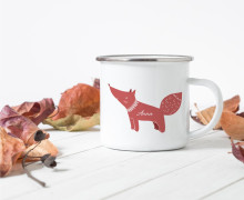 Emaille Becher - Scandi Fox - braun