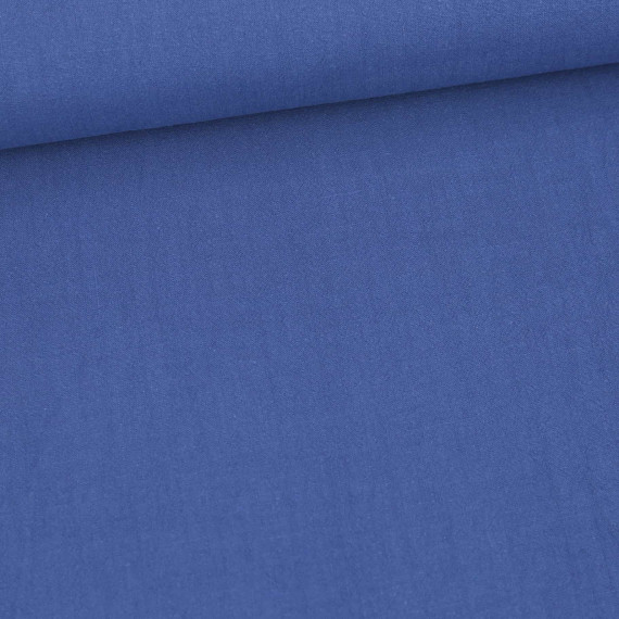 Baumwolle - Webware - Vintage - Leinenoptik - Uni - Jeansblau