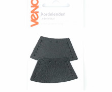 2 Kordelenden - Lederimitat - Veno - Schwarz