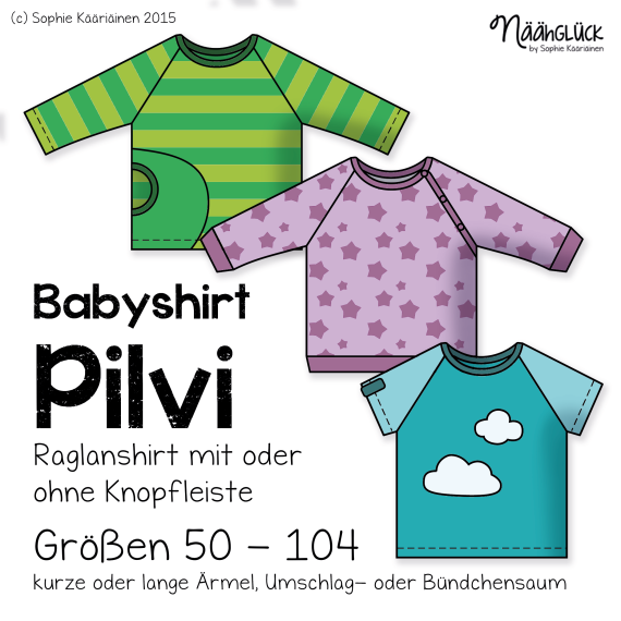 E-Book -  Babyraglanshirt Pilvi Gr. 50 - 104