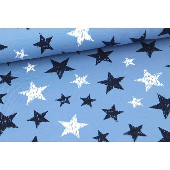 Jersey Stoffe Jersey Dunkelblau Sterne Baumwolljersey Swafing