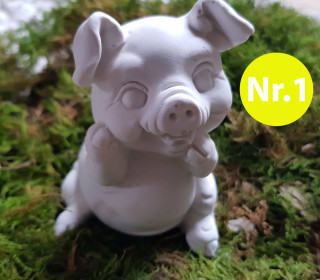 Silikon - Gießform - Lustiges Schwein - Glücksschwein - Nr. 1 - vielfältig nutzbar