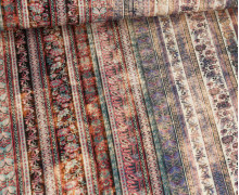 Viskose - Blusenstoff - Radiance - Vintage Used Look - Paisley - Streifen - Warmweiß