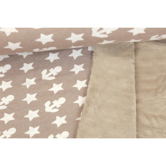 Alpenfleece - Kuschelstoff - Anker - Sterne - Beige
