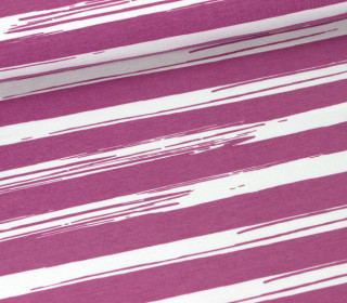 Rib - Painted Stripes - Lavendel - Bündchenstoff