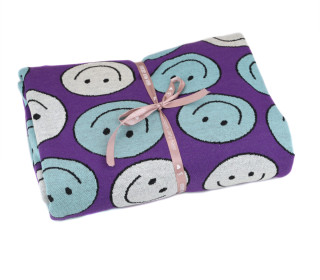 1,9m Zuschnitt - Bio-Jacquard - 4 Farb Spezial Jacquard Jersey - Smile - Choose Your Vibe - Lila - Hamburger Liebe