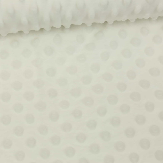 Minky - Microfaser-Plüsch - Dots - Punkte - Warmweiß