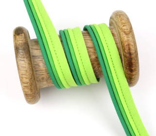 1 Meter Paspelband/Biesenband - Dreilagig - 14mm - Grün