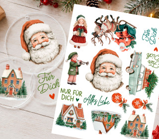 Rub-On Sticker - Nur für Dich - Weihnachten - perfekt für Acrylplatten - Tante Henni Rubon - vielfältig nutzbar