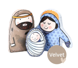 Kissenstoff - DIY - Krippe - Heilige Familie - Weihnachten - formenfroh - Velvet - abby and amy - Formkissen-Set