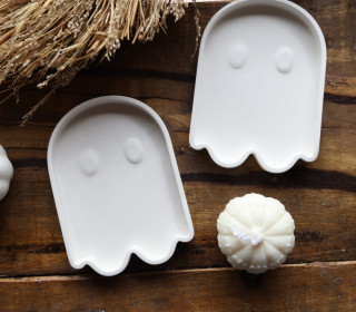 Silikon - Gießform - Kleines Gespenster Tablett – Geist – für Halloween - vielfältig nutzbar