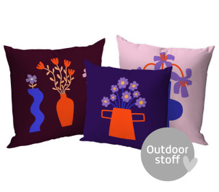 Kissenstoff - DIY - Kissen-Set - Flower Explosion - Vases - Outdoorstoff - abby and amy