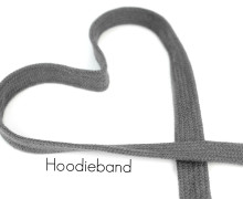 1m flache Kordel - Hoodieband - Kapuzenband - Grau