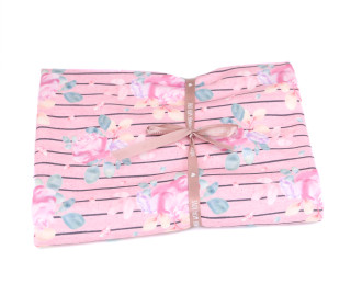 1,15m Zuschnitt -  Sommersweat - Vintage BlumenKitz - Paneel - Rosa Meliert - Bio Qualität - NIKIKO