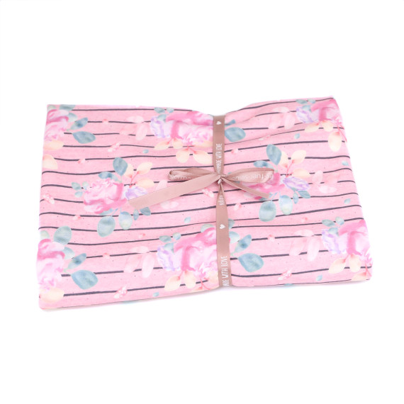 1,15m Zuschnitt -  Sommersweat - Vintage BlumenKitz - Paneel - Rosa Meliert - Bio Qualität - NIKIKO