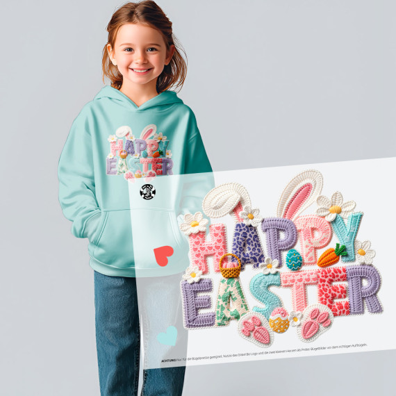 Onkel Bo's Bügelbilder - DIN A4 - Happy Easter - Stickoptik - BIG