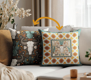 Genähtes Kissen inkl. Inlet - Wild West - Cactus Skull - Sanne Paul - Mein Hanseherz