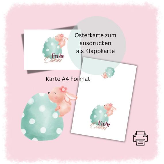 Osterkarte 2 download Ostern Karte Grußkarte A4 digitaler Sofortdownload