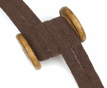 1 Meter Einfassband - Wolltresse - Falztresse - 30mm - Uni - Dunkelbraun