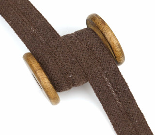 1 Meter Einfassband - Wolltresse - Falztresse - 30mm - Uni - Dunkelbraun