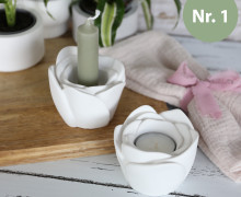 Silikon -  Gießform - Blüten Kerzenhalter - 2in1 - für Stabkerzen & Teelichter - Nr. 1 - vielfältig nutzbar