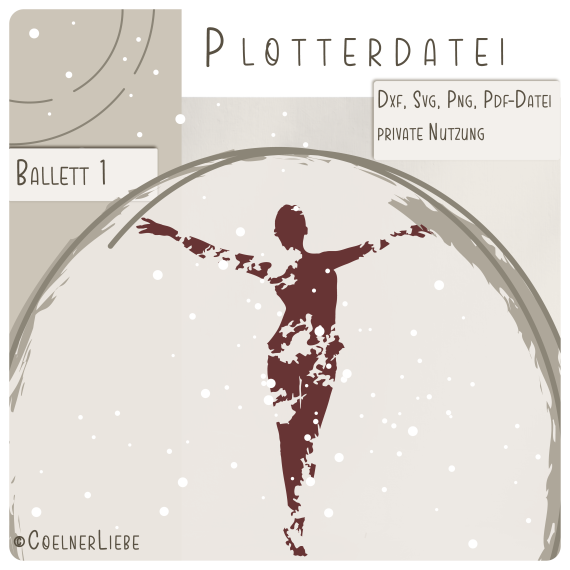 Plotterdatei Ballett-Tänzerin 1 - Elegante Silhouette im modernen Grunge-Stil