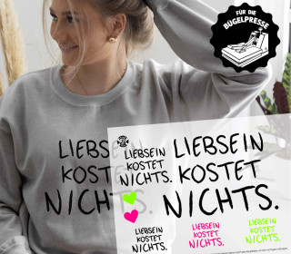 Onkel Bo's Bügelbilder - DIN A4 - Liebsein kostet nix! - BIG