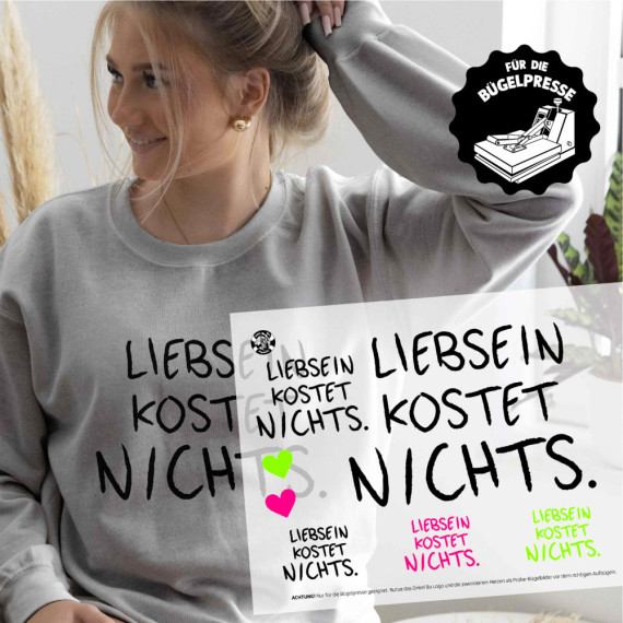 Onkel Bo's Bügelbilder - DIN A4 - Liebsein kostet nix! - BIG