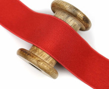 1 Meter Velours-Elastic - Gummiband - 40mm - Uni - Rot