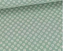 Musselin - Muslin - Double Gauze - Bestickt - Gänseblümchen - Lichtgrün