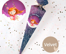 DIY-Nähset Schultüte - Princess Pink - Velvet - zum selber Nähen