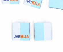 1 Label - CIAO BELLA - Weiß/Pastellblau