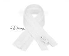 1x60cm Reißverschluss - Teilbar - Hochwertig - Opti - Weiß (0009)