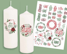 DIN A4 - Tattoofolie - Christmas Sayings - für Kerzen / Stumpenkerzen / Keramik - Weihnachten